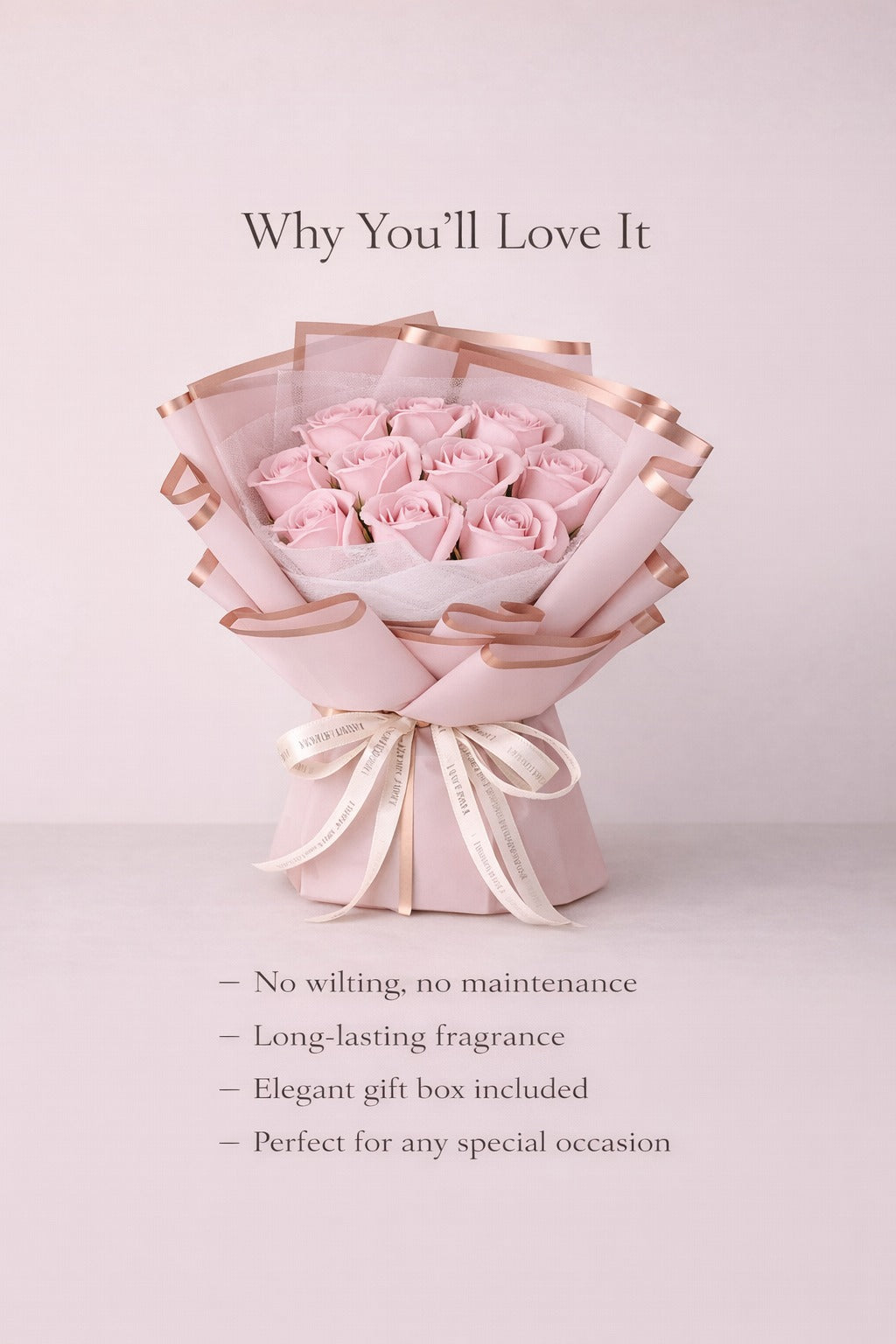 Pink Rose Soap Bouquet Gift Box