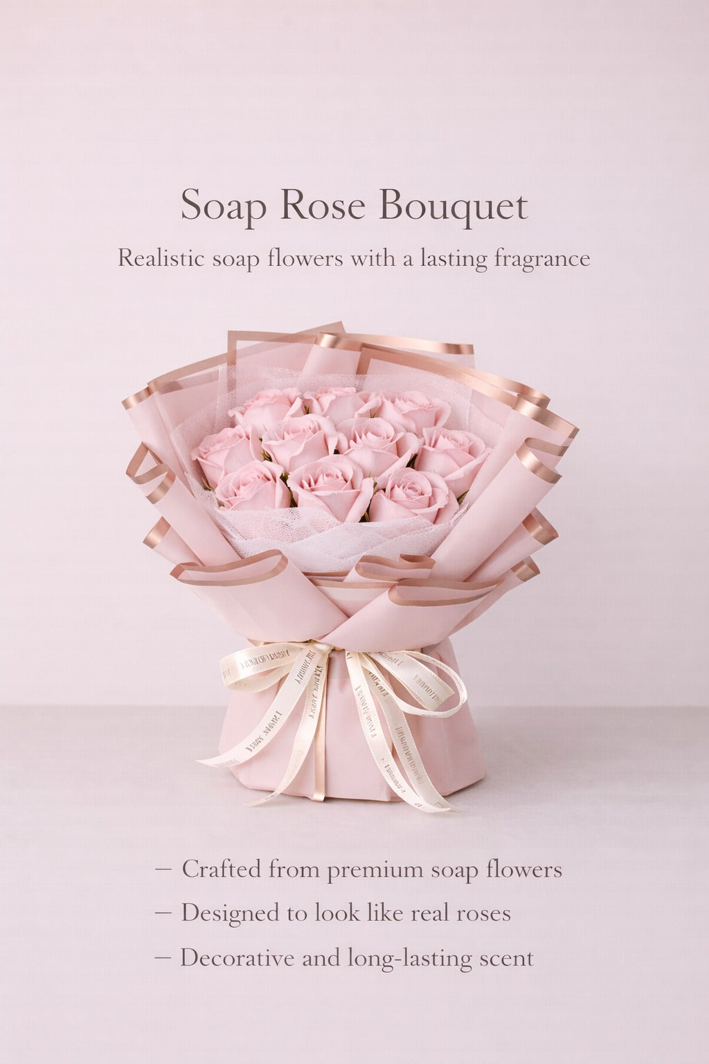 Pink Rose Soap Bouquet Gift Box