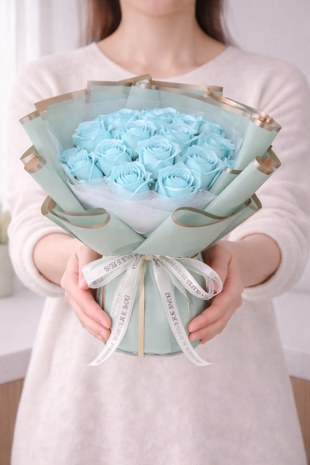 Blue Rose Soap Bouquet Gift Box