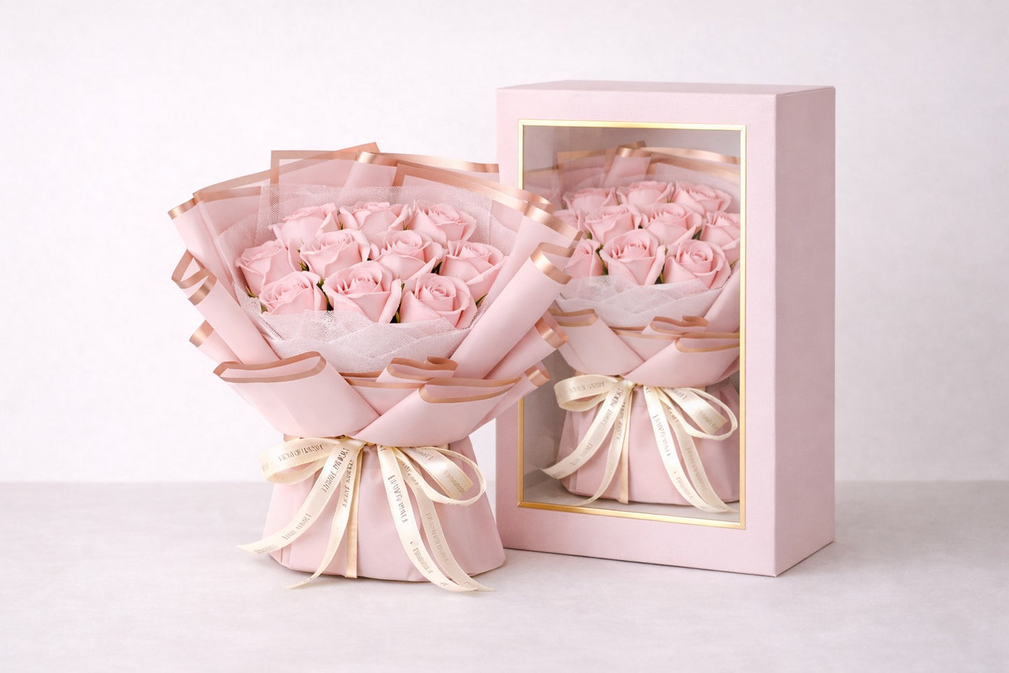 Pink Rose Soap Bouquet Gift Box