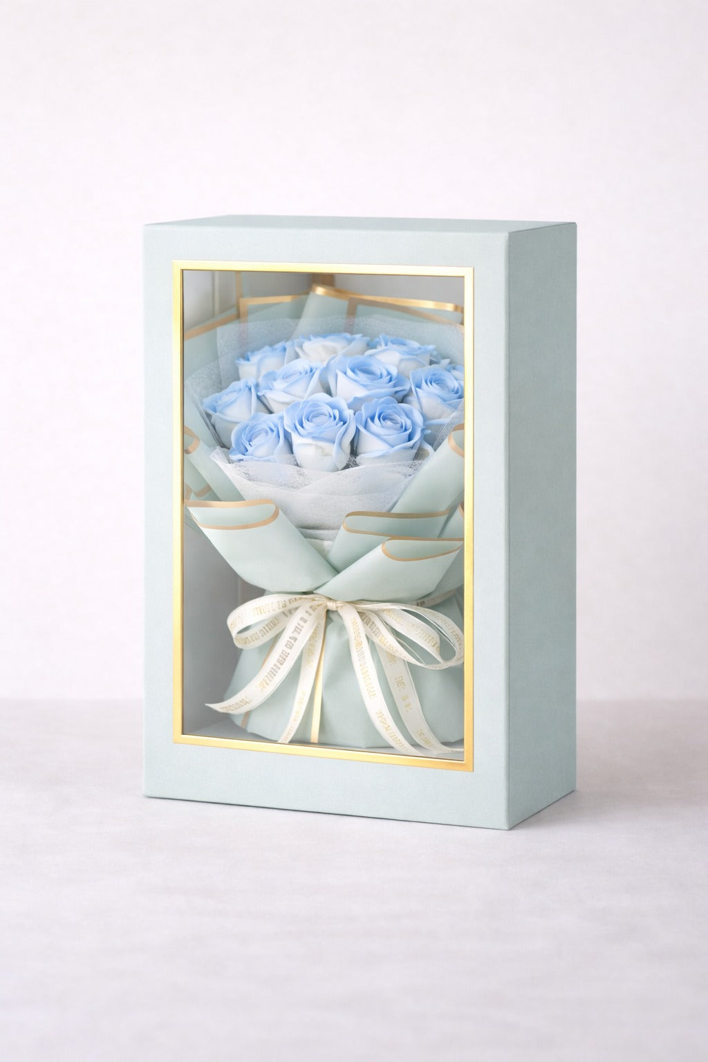 Blue Rose Soap Bouquet Gift Box