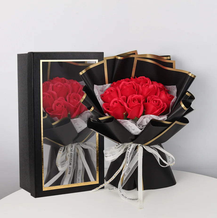 Blue Rose Soap Bouquet Gift Box